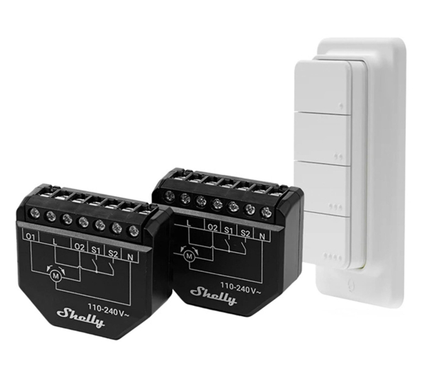 Shelly Zestaw 2 Sterowników do żaluzji / zasłon WiFi Shutter + BLU - 1490048 - zdjęcie 3